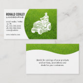 Landschaftsbild | Symbol für Rasenmäher Visitenkarte (Vorne/Hinten)