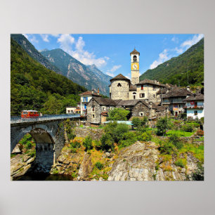 Landschaftsbild Tessin, Schweiz Poster