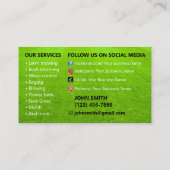 Landschaftsbild und Stadtpflege-Visitenkarte Visitenkarte (Rückseite)