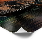 Landschaftsbild von Venedig Anstrich mit Gondeln u Poster (Ecke)