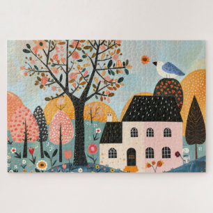 Landschaftsbild Weiße Natur Illustration Puzzle