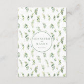 Landschaftsblatt rustikale botanische Hochzeitskar Begleitkarte (Rückseite)