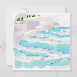 Landschaftsblau Pamukkale malerisch Feiertagskarte