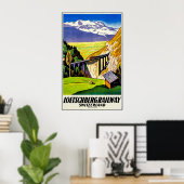 Landschaftsblick auf Loetschberger Bahn, Schweiz Poster (Heimbüro)
