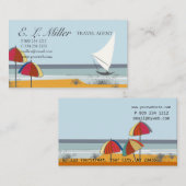Landschaftsboots-Segelboot-Ozean-Ferien-Reise Visitenkarte (Vorne/Hinten)