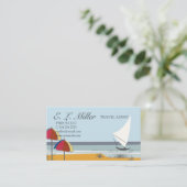 Landschaftsboots-Segelboot-Ozean-Ferien-Reise Visitenkarte (Stehend Vorderseite)