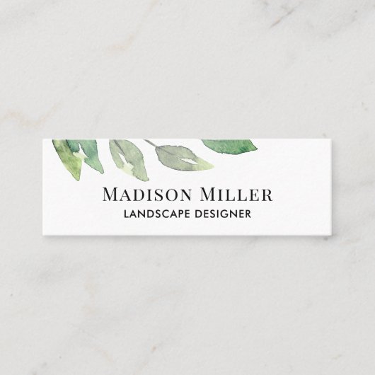 Landschaftsdesigner Grüne Mini Visitenkarte (Vorderseite)