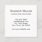Landschaftsdesigner Wasserfarbenwelt Quadratische Visitenkarte (Rückseite)