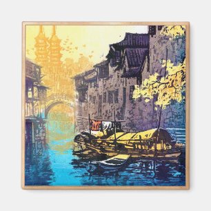 Landschaftsfluss-Sonnenuntergangmalerei Chou Xing Magnet