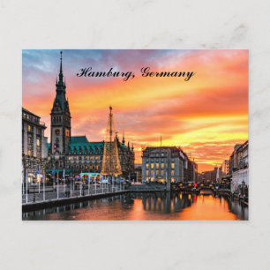 Landschaftsfoto von Hamburg, Deutschland Postkarte