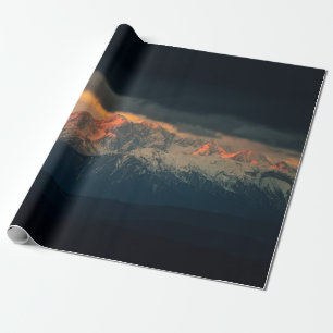 LANDSCHAFTSFOTOGRAFIE DER SCHNEEBERGE UNTER NIMB GESCHENKPAPIER