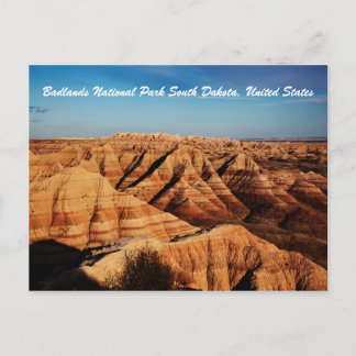 Landschaftsfotografie des Badlands National Park Postkarte