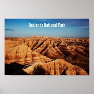 Landschaftsfotografie des Badlands-Nationalparks Poster