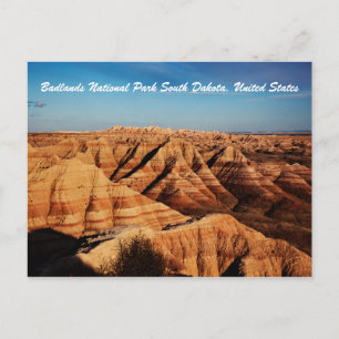 Landschaftsfotografie des Badlands-Nationalparks  Postkarte
