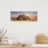 Landschaftsfotografie: Gizeh-Pyramidenkomplex Ägyp Poster (Küche)