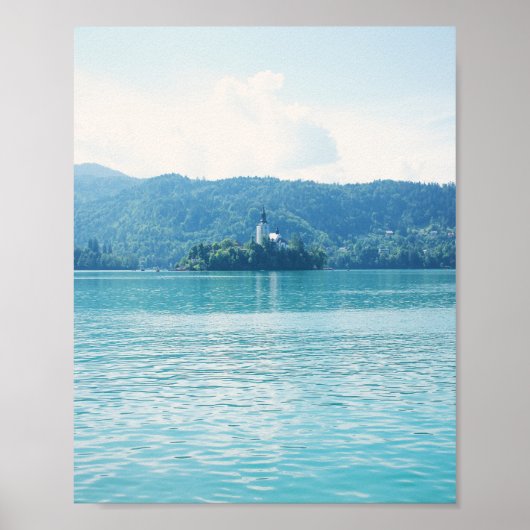 Landschaftsfotografie Lake Mountain Blue Slowenien Poster (Vorne)