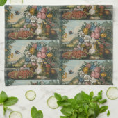 Landschaftsfrucht und Blume Antiquitätenklassik Geschirrtuch (Gefaltet)