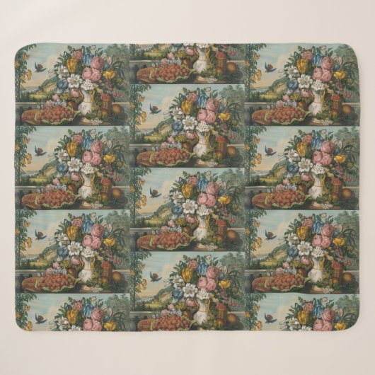 Landschaftsfrucht und Blume Antiquitätenklassik Sherpadecke (Vorderseite (Horizontal))