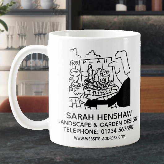 Landschaftsgartendesign oder Gartendesigner Kaffeetasse