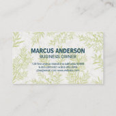 Landschaftsgärtner | Baumlogo | Blätter Muster Visitenkarte (Rückseite)
