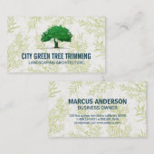 Landschaftsgärtner | Baumlogo | Blätter Muster Visitenkarte (Vorne/Hinten)