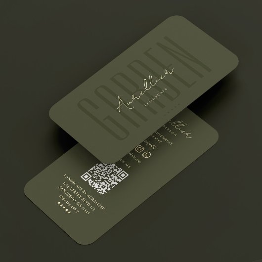 Landschaftsgärtner Botanist Arborist Green Modern Visitenkarte