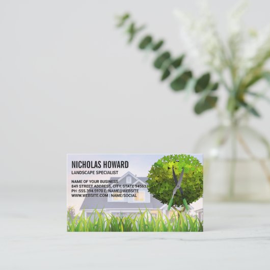 Landschaftsgärtner | Rasenpflege | Topiary Visitenkarte (Stehend Vorderseite)