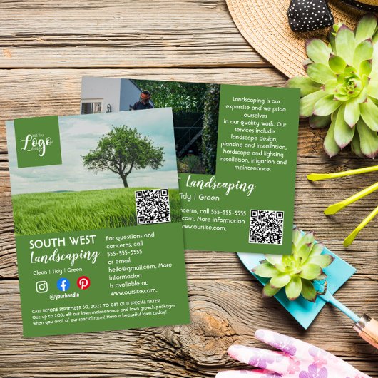 Landschaftsgärtnerbaum-Chirurg Flyer Postkarte