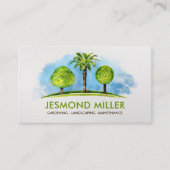 Landschaftsgärtnerdienste Wasserfarben Kunst Visitenkarte (Vorderseite)