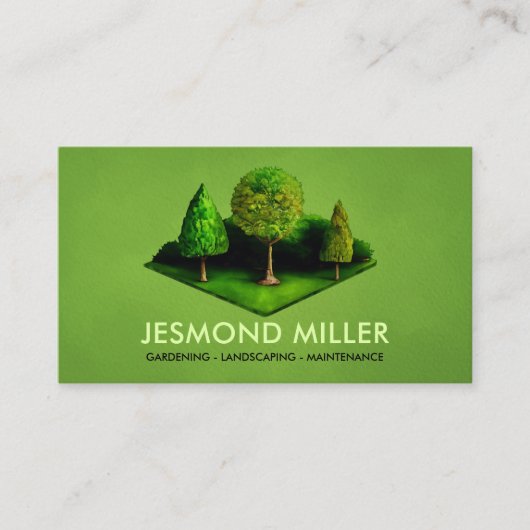 Landschaftsgärtnerdienste Wasserfarben Kunst Visitenkarte (Vorderseite)