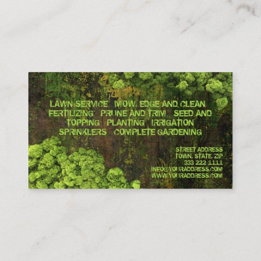 Landschaftsgärtnerische Rasenpflege Naturarchitekt Visitenkarte (Rückseite)