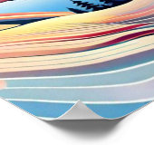 Landschaftsgebirge Abstrakter Sonnenuntergang Poster (Ecke)