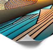 Landschaftsgebirge Abstrakter Sonnenuntergang Poster (Ecke)