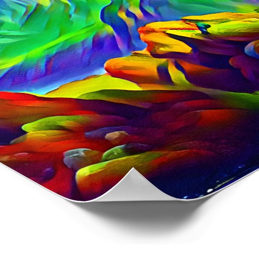 Landschaftsgebirge Poster (Ecke)