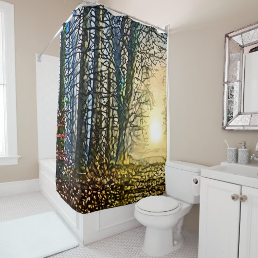 Landschaftsgestaltung 276 Wald Duschvorhang (Beispiel)