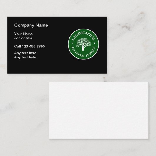 Landschaftsgestaltung das Emblem modern Visitenkarte (Vorne/Hinten)