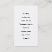 Landschaftsgestaltung der Visitenkarte (Rückseite)