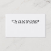 Landschaftsgestaltung der Visitenkarten Visitenkarte (Rückseite)