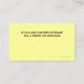 Landschaftsgestaltung die Visitenkarten NEU Visitenkarte (Rückseite)