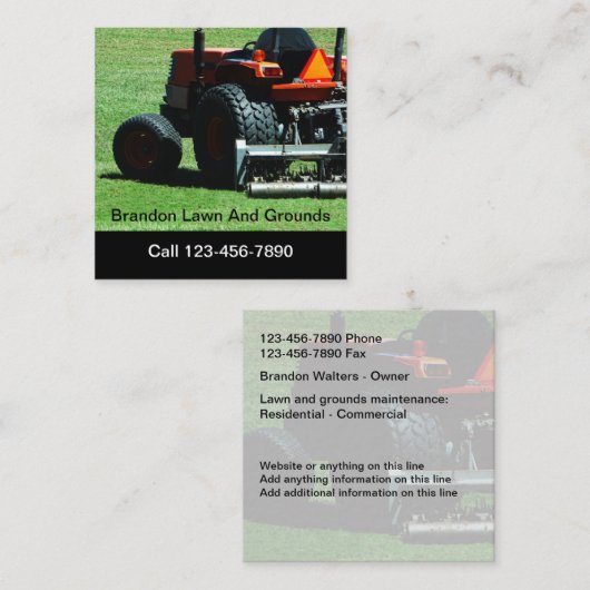 Landschaftsgestaltungs-und Eigentums-Management Quadratische Visitenkarte (Vorne/Hinten)