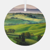 Landschaftsgrün: Hell gestrichene Ruhe Ornament Aus Glas (Rückseite)