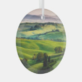 Landschaftsgrün: Hell gestrichene Ruhe Ornament Aus Glas (Vorderseite Rechts)