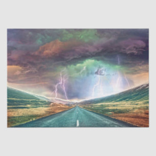 Landschaftsgruß auf der Autobahn Seidenpapier