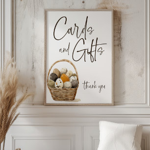 Landschaftsgut-Hühner-Hochzeitskarte & Geschenke S Poster