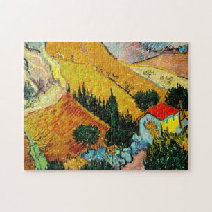 Landschaftshaus und Ploughman Vincent van Gogh Puzzle
