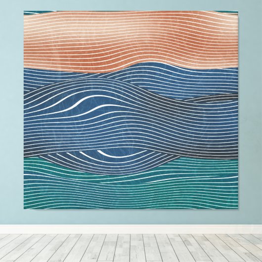 Landschaftshügel: nahtloses Muster. Leinwanddruck (Insitu (Holzboden))