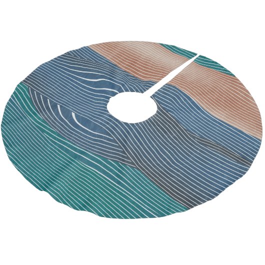 Landschaftshügel: nahtloses Muster. Polyester Weihnachtsbaumdecke (Schrägansicht)