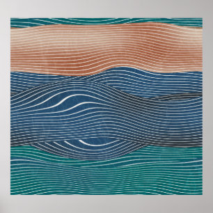 Landschaftshügel: nahtloses Muster. Poster