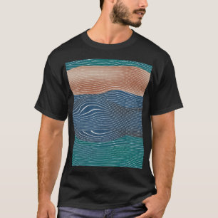 Landschaftshügel: nahtloses Muster. T-Shirt