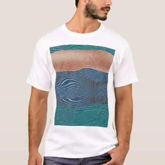Landschaftshügel: nahtloses Muster. T-Shirt